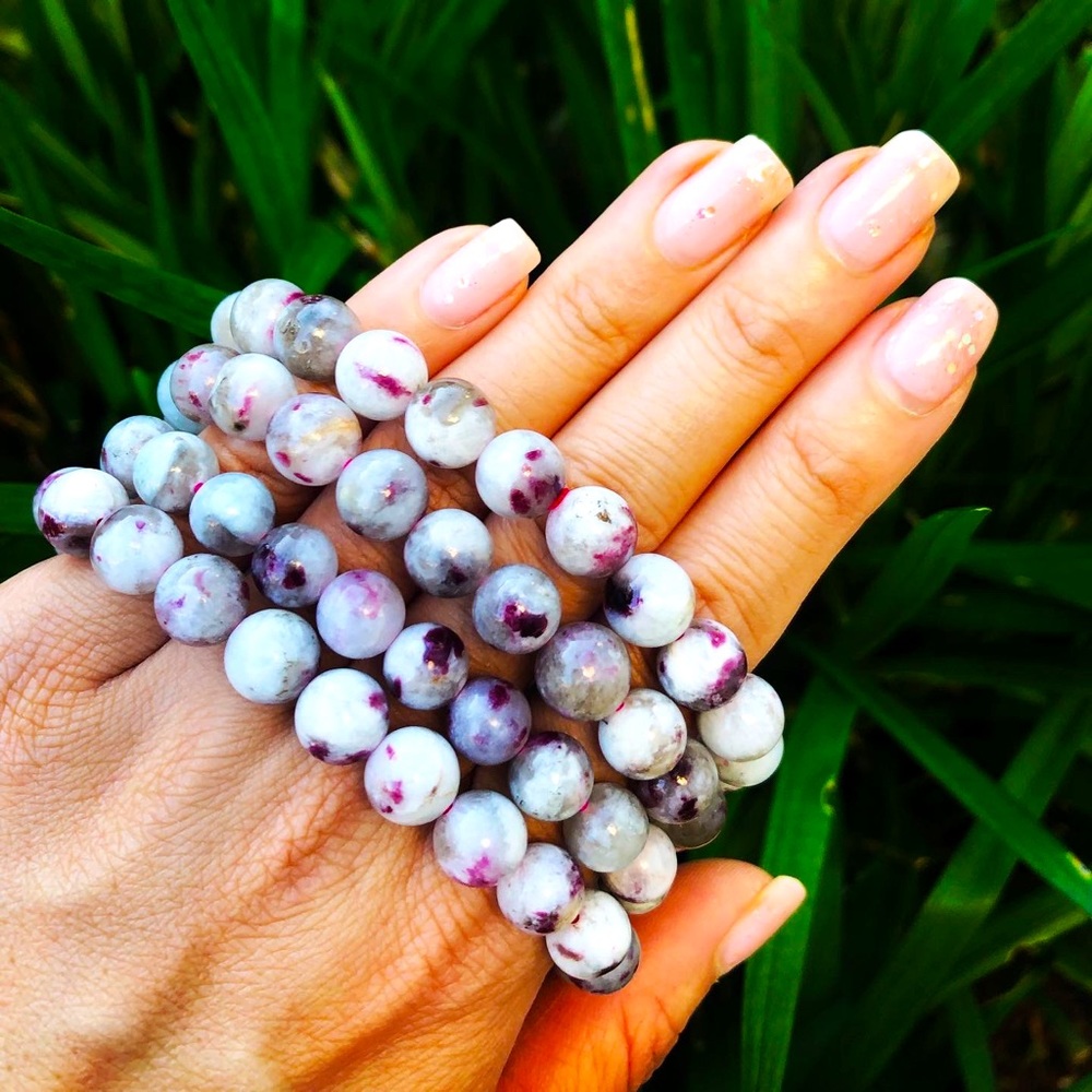 Pink Tourmaline Crystal Bracelet - One Size Fits All